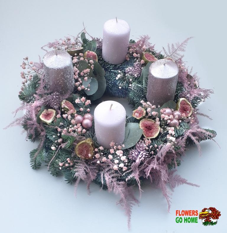 Adventní věnec s eukalyptem